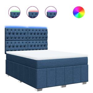 vidaXL Sommier &agrave; lattes de lit avec matelas Bleu 140x190 cm Tissu