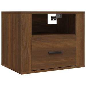 vidaXL Table de chevet murale Ch&ecirc;ne marron 50x36x40 cm