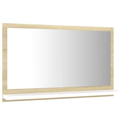 vidaXL Miroir de bain Blanc et chêne sonoma 60x10,5x37 cm Aggloméré