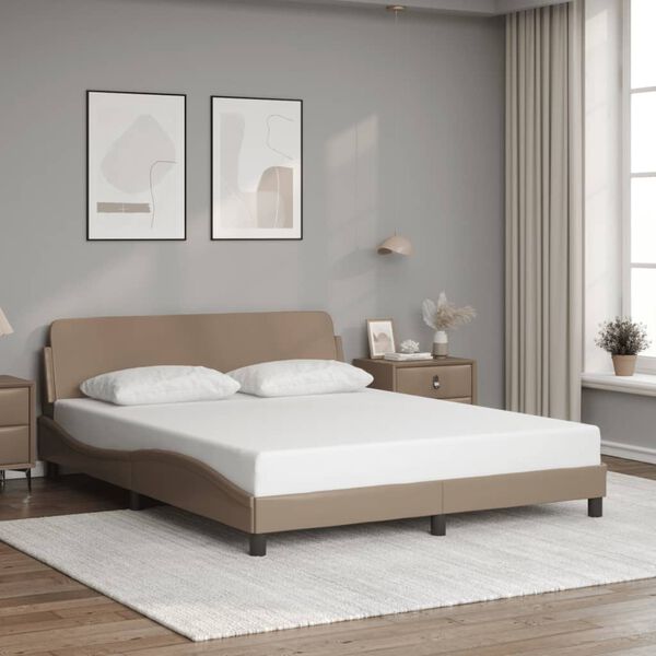 vidaXL Cadre de lit Dover cappuccino 160x200 cm similicuir