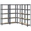 vidaXL &Eacute;tag&egrave;res de rangement 5 niveaux 4 pcs acier bois d'ing&eacute;nierie