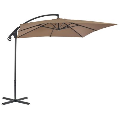 vidaXL Parasol en porte-à-faux avec poteau en acier 250x250 cm Taupe