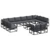 vidaXL Ensemble de canap&eacute; de jardin 13 pc Noir Aluminium