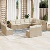 vidaXL Salon de jardin avec coussins 12 pcs beige r&eacute;sine tress&eacute;e