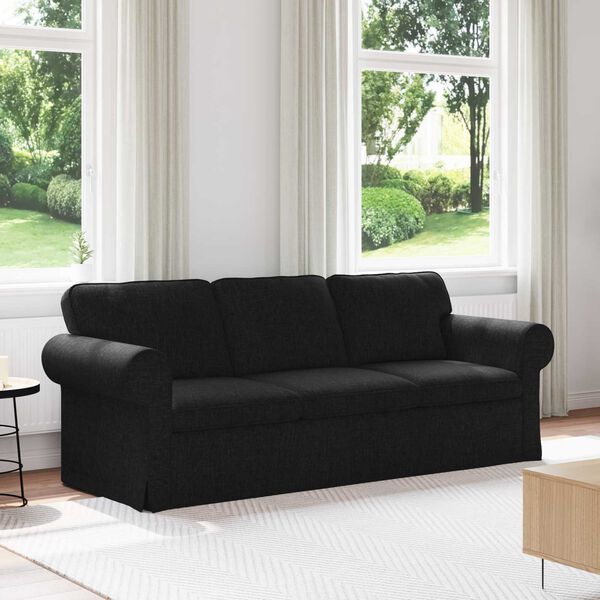 vidaXL Canap&eacute; 180cm Noir M&eacute;tал