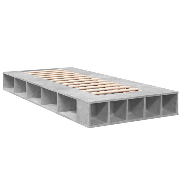 vidaXL Cadre de lit sans matelas gris b&eacute;ton 100x200 cm