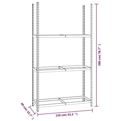 vidaXL Porte-pneus à 3 niveaux 2 pcs Argenté 110x40x200 cm Acier