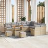 vidaXL Ensemble de canap&eacute; de jardin 12 pcs Beige et Gris clair