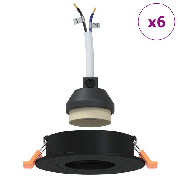 vidaXL Projecteur 6 pcs Noir 9 x 9 x 2 cm Aluminium