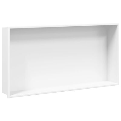 vidaXL Niche de douche blanc mat 62x32x9 cm acier inoxydable