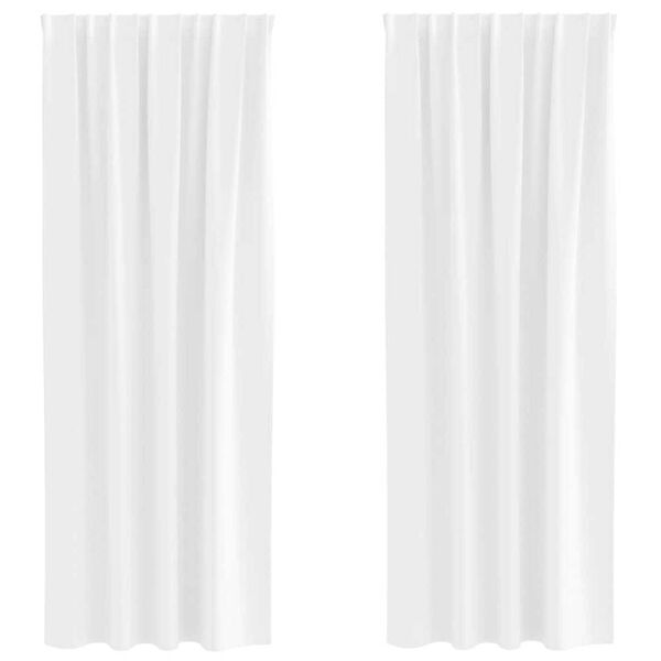 vidaXL Rideaux occultants avec anneaux 2 pcs Blanc pur 225 x 140 cm