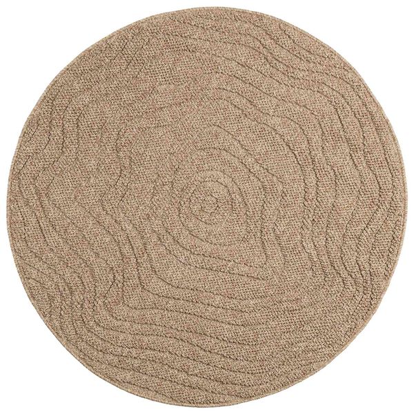 vidaXL Tapis de surface Rond Moir&eacute; Naturel &Oslash; 120 CM