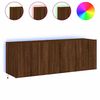 vidaXL Meubles TV muraux lumi&egrave;res LED 2 pcs ch&ecirc;ne marron 60x35x41 cm
