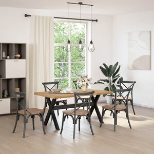 vidaXL Table &agrave; manger NOAIN pieds en forme de X 160x90x75cm massif pin
