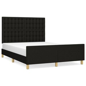vidaXL Cadre de lit sans matelas noir 140x200 cm tissu