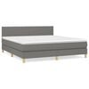 vidaXL Sommier &agrave; lattes de lit avec matelas Gris fonc&eacute; 180x200cm Tissu