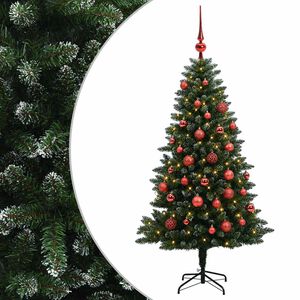 vidaXL Arbre de No&euml;l Artificiel avec Boule 120 cm 150 LED Blanc chaud