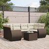 vidaXL Salon de jardin avec coussins 7 pcs marron r&eacute;sine tress&eacute;e