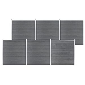 vidaXL Cl&ocirc;ture de jardin WPC 1045x186 cm Gris