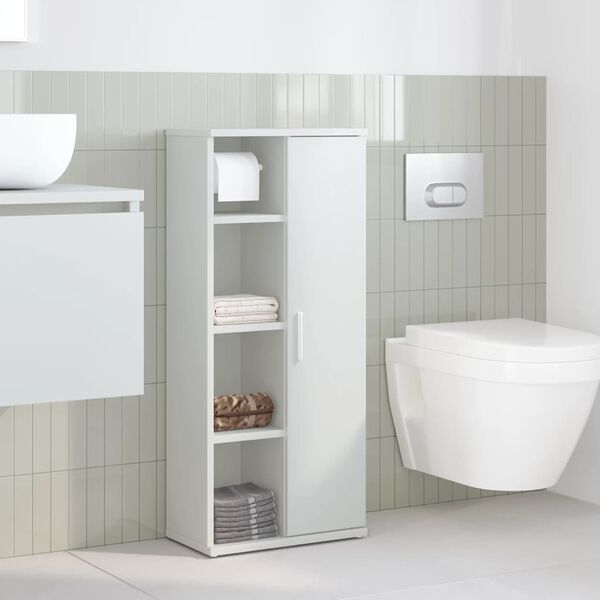 vidaXL Meuble de salle de bain avec porte-rouleau blanc 39x22x90 cm