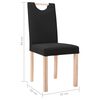 vidaXL Chaises &agrave; manger lot de 4 noir tissu