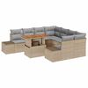 vidaXL Ensemble de canap&eacute; de jardin 9 pc Beige et gris