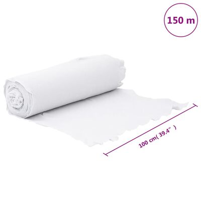 vidaXL Membrane géotextile blanc 1 x 150 m fibre de polyester