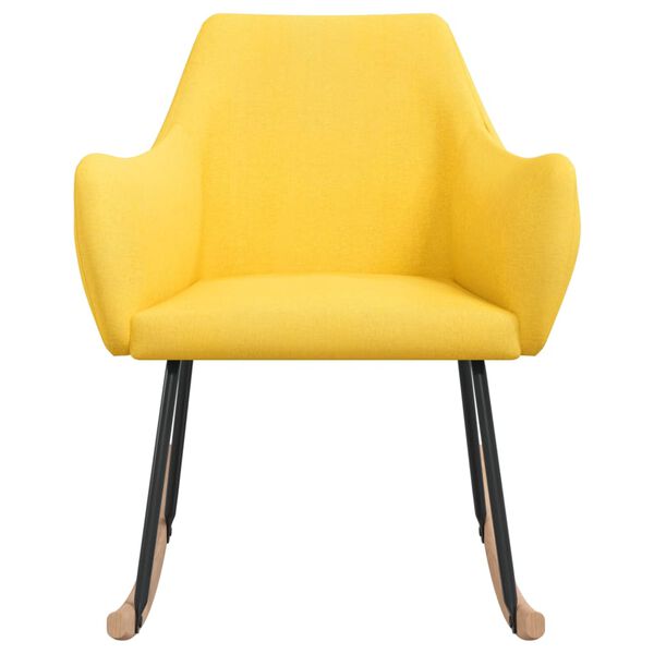 vidaXL Chaise &agrave; bascule Jaune moutarde Tissu