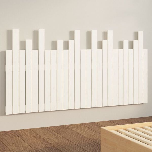 vidaXL T&ecirc;te de lit murale Blanc 159,5x3x80 cm Bois massif de pin