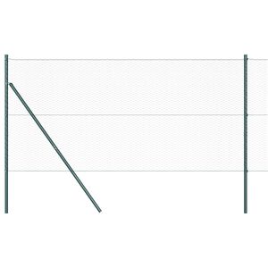 vidaXL Fixation au sol hexagonale 100 x 1,6 m Acier recouvert de PVC