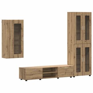vidaXL Ensemble meuble TV avec tiroir FLORIN 3 pcs Ch&ecirc;ne artisanal