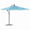 vidaXL Parasol de jardin avec m&acirc;t en acier bleu 269x269x235 cm