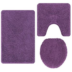 vidaXL Ensemble de tapis de bain antid&eacute;rapants 3 pcs Violet PP