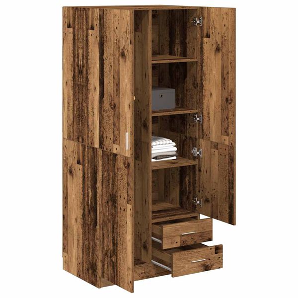 vidaXL Garde-robe vieux bois 80x52x180 cm bois d'ingénierie