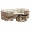 vidaXL Ensemble de canap&eacute; de jardin 7 pc Beige polyrotin