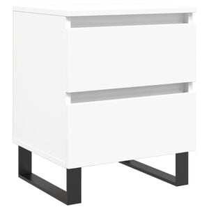 vidaXL Table de chevet Blanc 40x35x50 cm Bois d&rsquo;ing&eacute;nierie