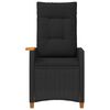 vidaXL Chaise inclinable avec plateau &agrave; th&eacute; Noir 62 x 64 x 112 cm