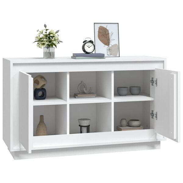 vidaXL Buffet blanc 102x35x60 cm bois d'ing&eacute;nierie