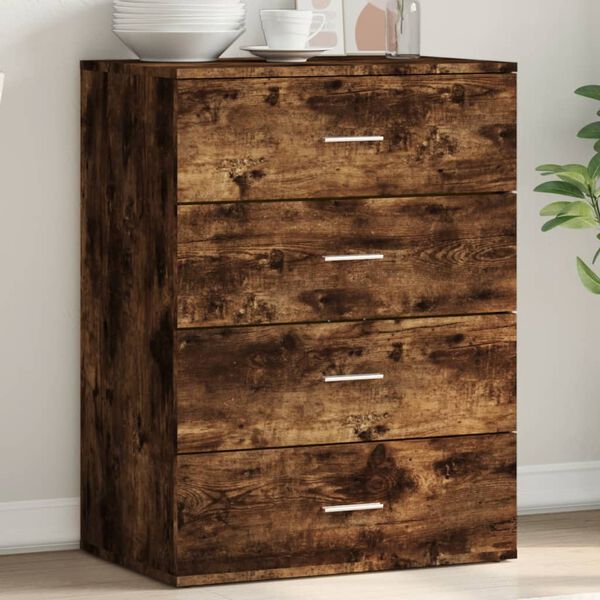 vidaXL Buffet ch&ecirc;ne fum&eacute; 60x39x80 cm bois d'ing&eacute;nierie