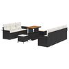 vidaXL Ensemble de canap&eacute; de jardin 10 pc Noir polyrotin