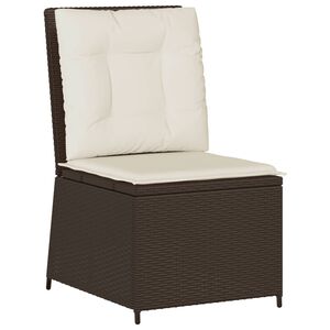 vidaXL Canap&eacute; inclinable de jardin avec coussins marron r&eacute;sine tress&eacute;e