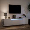 vidaXL Meuble TV mural avec LED blanc 180x31x39,5 cm