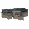 vidaXL Ensemble de canap&eacute; de jardin avec coussin 9 pcs Gris