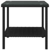 vidaXL Table d'appoint noir 45x45x45 cm poly rotin et verre tremp&eacute;
