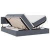 vidaXL Lit avec bandes LED Gris fonc&eacute; 180 x 200 cm Velours