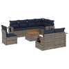 vidaXL Ensemble de canap&eacute; de jardin 9 pcs avec coussins gris r&eacute;sine tress&eacute;e