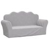vidaXL Canap&eacute; pour enfants 2 places gris clair peluche douce