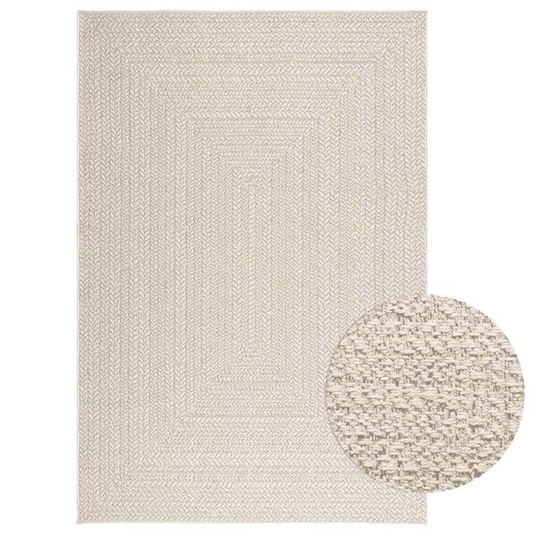 vidaXL Tapis ZIZUR cr&egrave;me 140x200 cm aspect de jute int&eacute;rieur ext&eacute;rieur