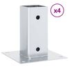 vidaXL Bases de poteau carr&eacute;es 4 pcs argent 71x71 mm acier galvanis&eacute;