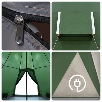 vidaXL Tente de camping tipi 4 personnes vert imperméable
